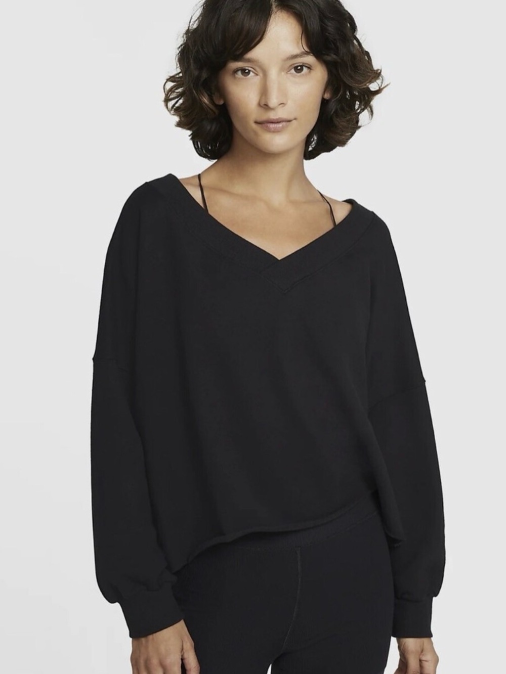 Nike Yoga Lux V- Neck Cropped Sweatshirt